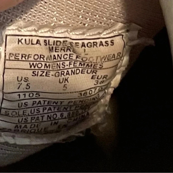 Women's MERRELL® KULA SLIDE Shoe Seagrass size 7.5 Mesh Slide Antimicrobial - Picture 2 of 7